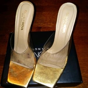 Fashion Nova clear heels 4.5"